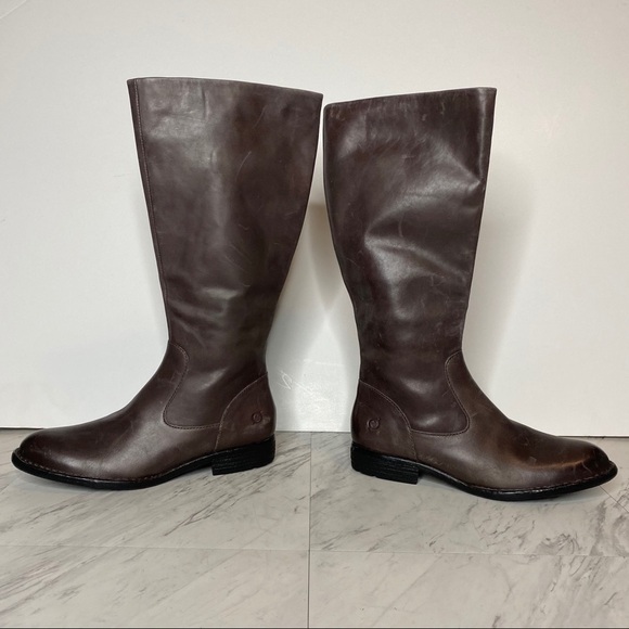 New! Born North Gray Leather Riding Boot 8M - Picture 7 of 14